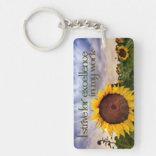 "I strive for excellence" Motivation Affirmation Keychain