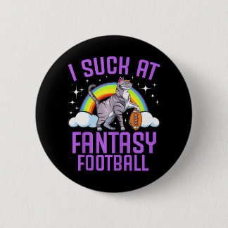 I Suck At Fantasy Football Cat Rainbow Kitten 2 Inch Round Button