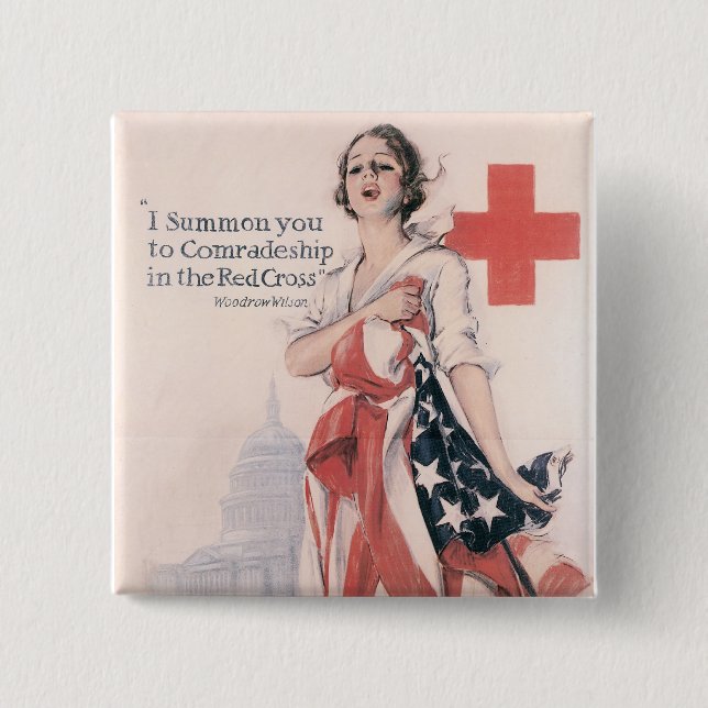 I Summon You To Comradeship 2 Inch Square Button (Front)