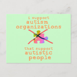 I Support Autism Organizations Postcards