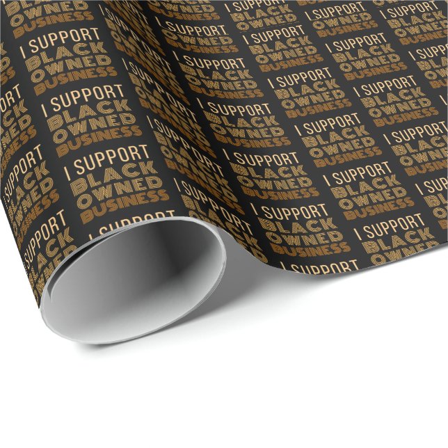 I Support Black-Owned Business Wrapping Paper (Roll Corner)