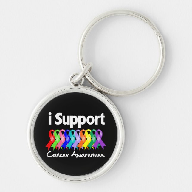 I Support Cancer Awareness Keychain (Front)