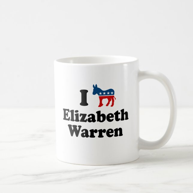 I SUPPORT DEMOCRAT ELIZABETH WARREN -.png Coffee Mug (Right)