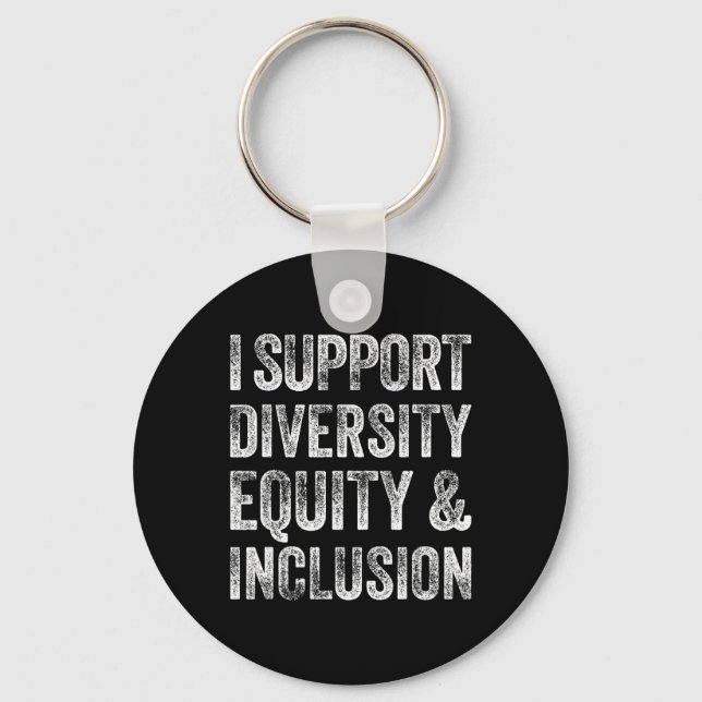 I Support Diversity Equity And Inclusion Mental He Keychain (Front)