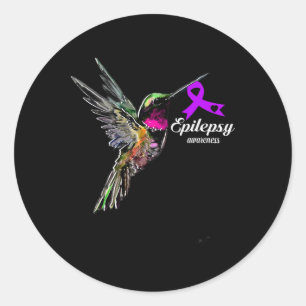 I support EPILEPSY Awareness Classic Round Sticker