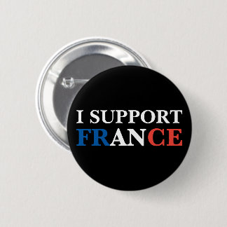 I Support France Blue White Red Tricolor Custom 2 Inch Round Button
