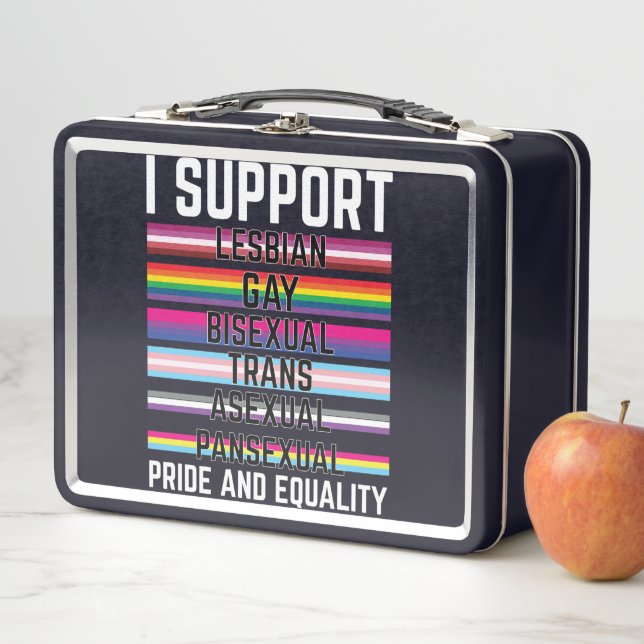I Support Lesbian Gay Bisexual Trans Asexual Panse Metal Lunch Box (In Situ)