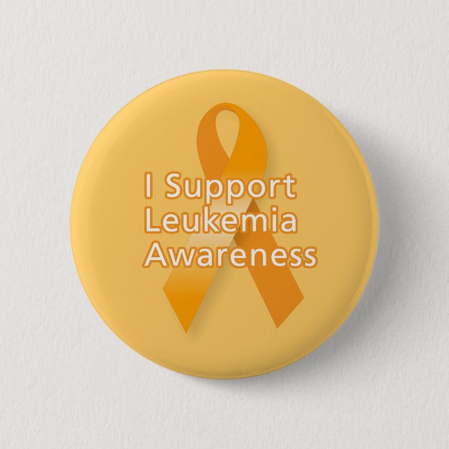 I Support Leukaemia Awareness 2 Inch Round Button (Front)