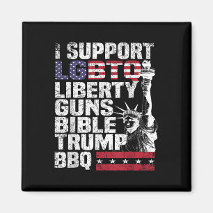 I Support Lgbtq Liberty Guns Bible Trump Bbq Magnet