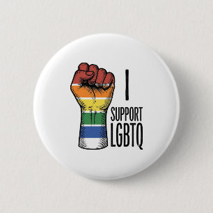 I Support LGBTQ Vintage Pride Fist Shirt Design_1 2 Inch Round Button