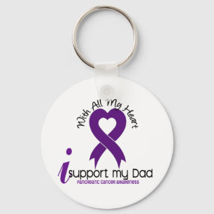 I Support My Dad Pancreatic Cancer Keychain