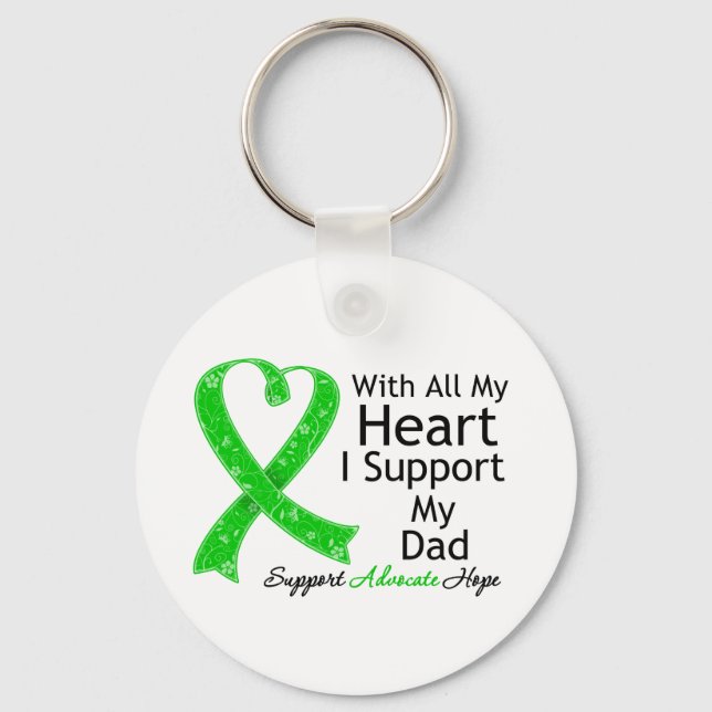 I Support My Dad With All My Heart Keychain (Front)