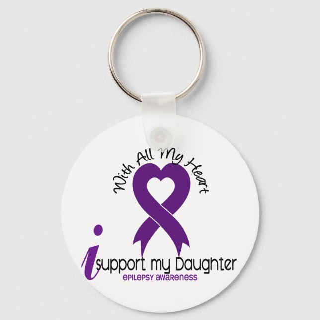 I Support My Daughter Epilepsy Keychain (Front)