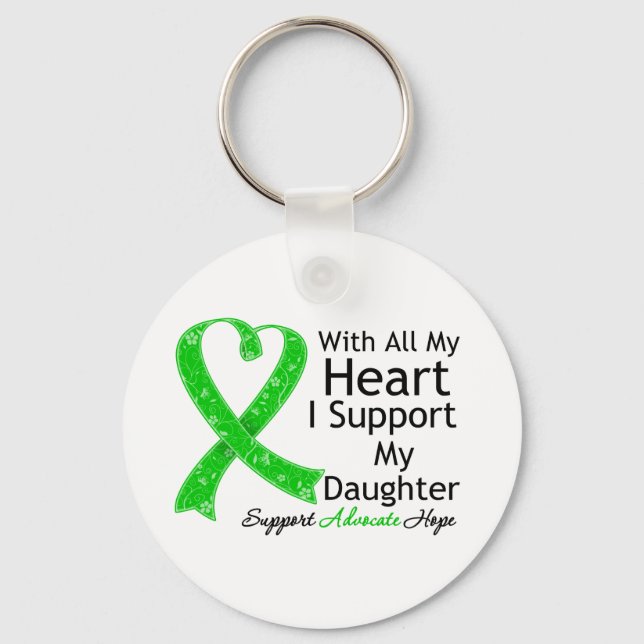 I Support My Daughter With All My Heart Keychain (Front)