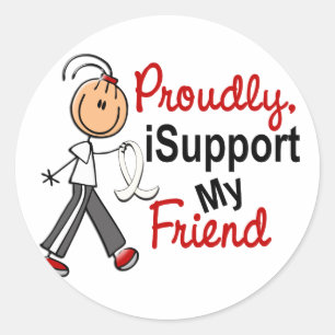 I Support My Friend SFT (Bone / Lung Cancer) Classic Round Sticker
