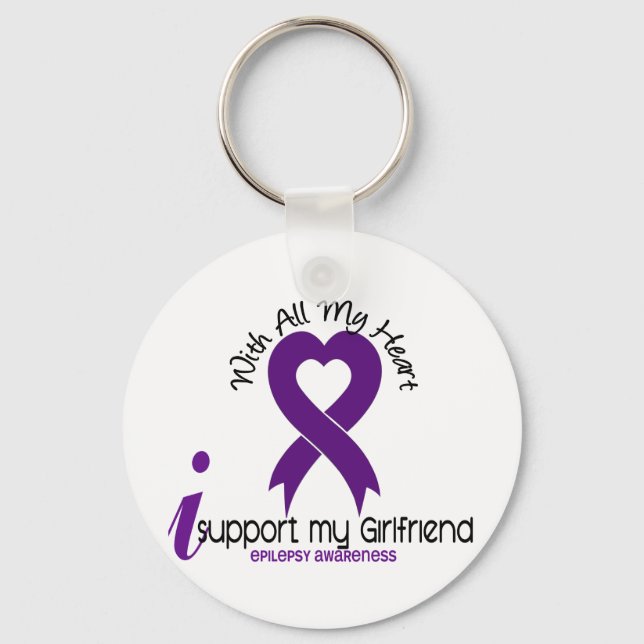 I Support My Girlfriend Epilepsy Keychain (Front)
