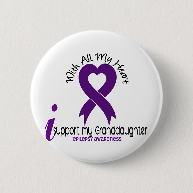 I Support My Granddaughter Epilepsy 2 Inch Round Button (Front)