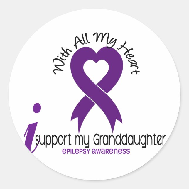 I Support My Granddaughter Epilepsy Classic Round Sticker (Front)