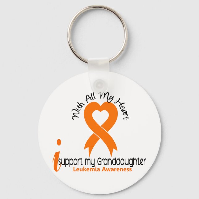 I Support My Granddaughter Leukaemia Keychain (Front)