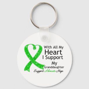 I Support My Granddaughter With All My Heart Keychain