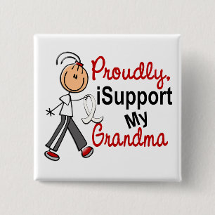 I Support My Grandma SFT (Bone / Lung Cancer) 2 Inch Square Button