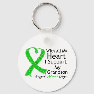 I Support My Grandson With All My Heart Keychain