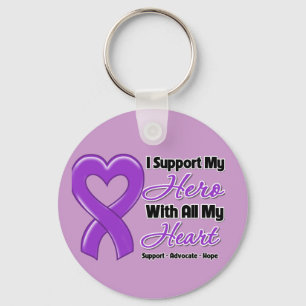 I Support My Hero With All My Heart ITP Awareness Keychain