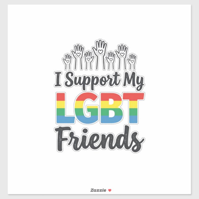 I Support My LGBT Friends Rainbow Pride Vector Des (Sheet)