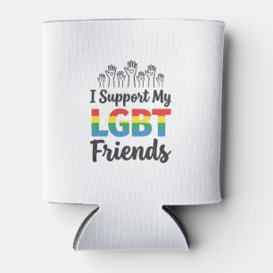 I Support My LGBT Friends Rainbow Pride Vector Des Can Cooler
