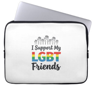 I Support My LGBT Friends Rainbow Pride Vector Des Laptop Sleeve