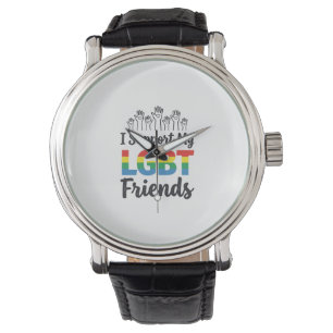 I Support My LGBT Friends Rainbow Pride Vector Des Watch