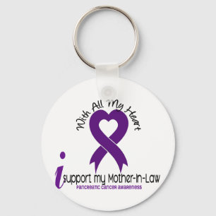 I Support My Mother-In-Law Pancreatic Cancer Keychain