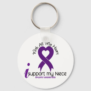 I Support My Niece Epilepsy Keychain