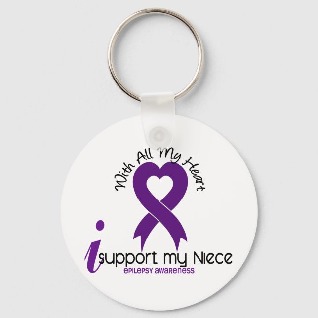 I Support My Niece Epilepsy Keychain (Front)
