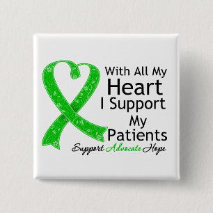 I Support My Patients With All My Heart 2 Inch Square Button