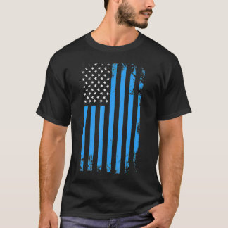 I SUPPORT POLICE BLUE USA FLAG  T-Shirt