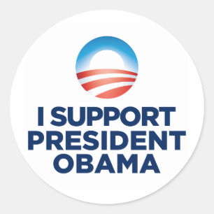 I Support President Obama Classic Round Sticker