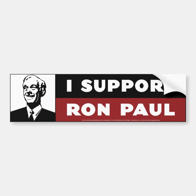 I Support Ron Paul - White Bumper Sticker (Front)
