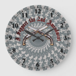 I Support the 2nd Amendment Large Clock