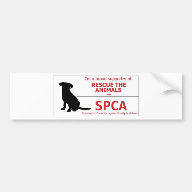 "I Support the SPCA..." Bumper Sticker (Front)