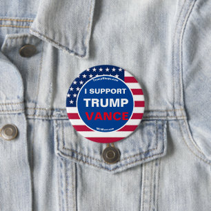 I SUPPORT TRUMP VANCE 3 INCH ROUND BUTTON