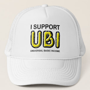 I Support UBI Universal Basic Income Neon Light Trucker Hat