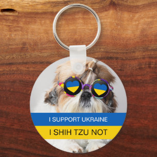 I support Ukraine I Shih Tzu Not Keychain