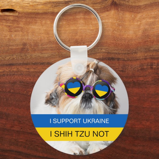 I support Ukraine I Shih Tzu Not Keychain (Front)