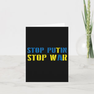 I Support Ukraine Stop Putin Stop War  Card