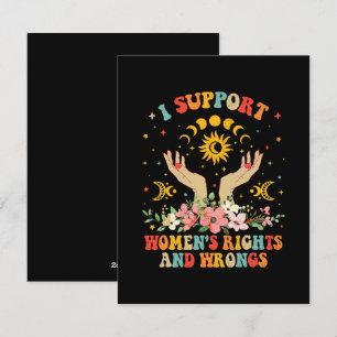 I support women's rights and wrongs vintage holiday card