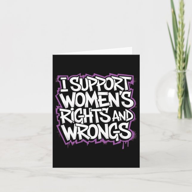 I Support Women's Rights Sticker  Card (Front)