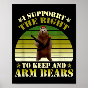 I Suprt The Right To Keep And Arm Bears Apparel Poster
