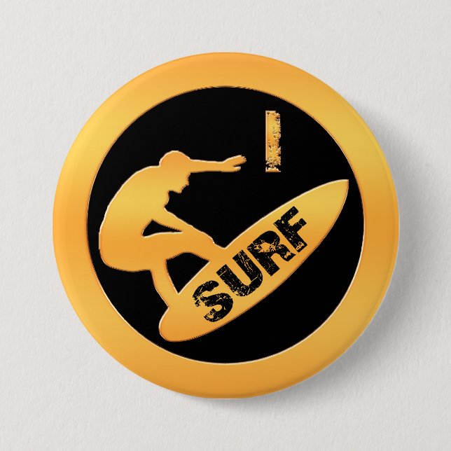 I Surf 3 Inch Round Button (Front)