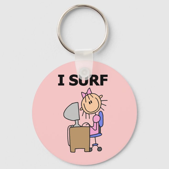 I Surf the Web Keychain (Front)